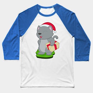 Cat Christmas Package Baseball T-Shirt